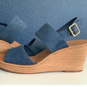 Sole Society 3" Blue Jean Wedges - Size 9.5